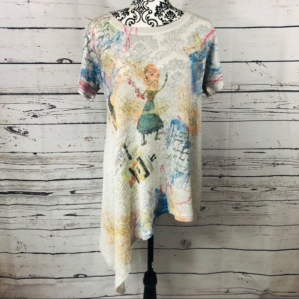 Inoah Wearable Art Asymmetrical Graphic Oversized Sweater S